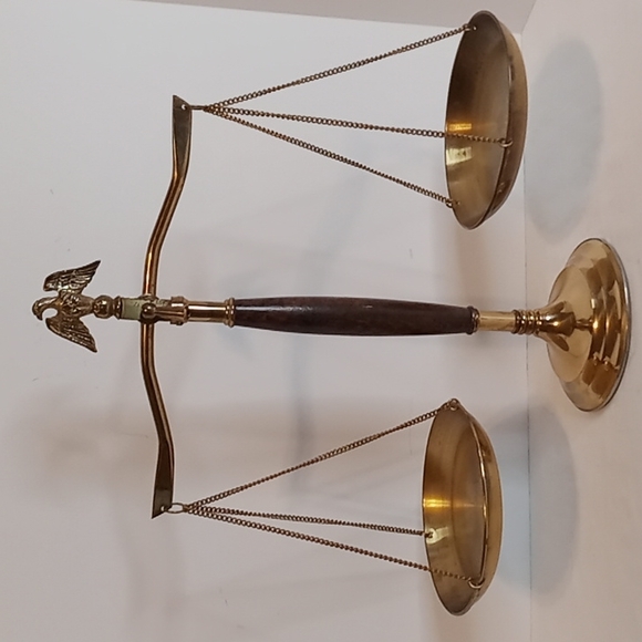 Accents Vintage Brass Scale Of Justice Balance Scale With Eagle Topper Poshmark